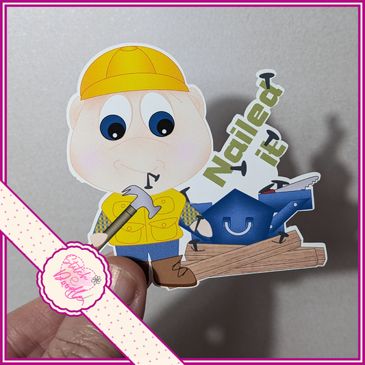 XL Single Sticker - Dinky Dudes Character Sticker - Nailed it - DIY