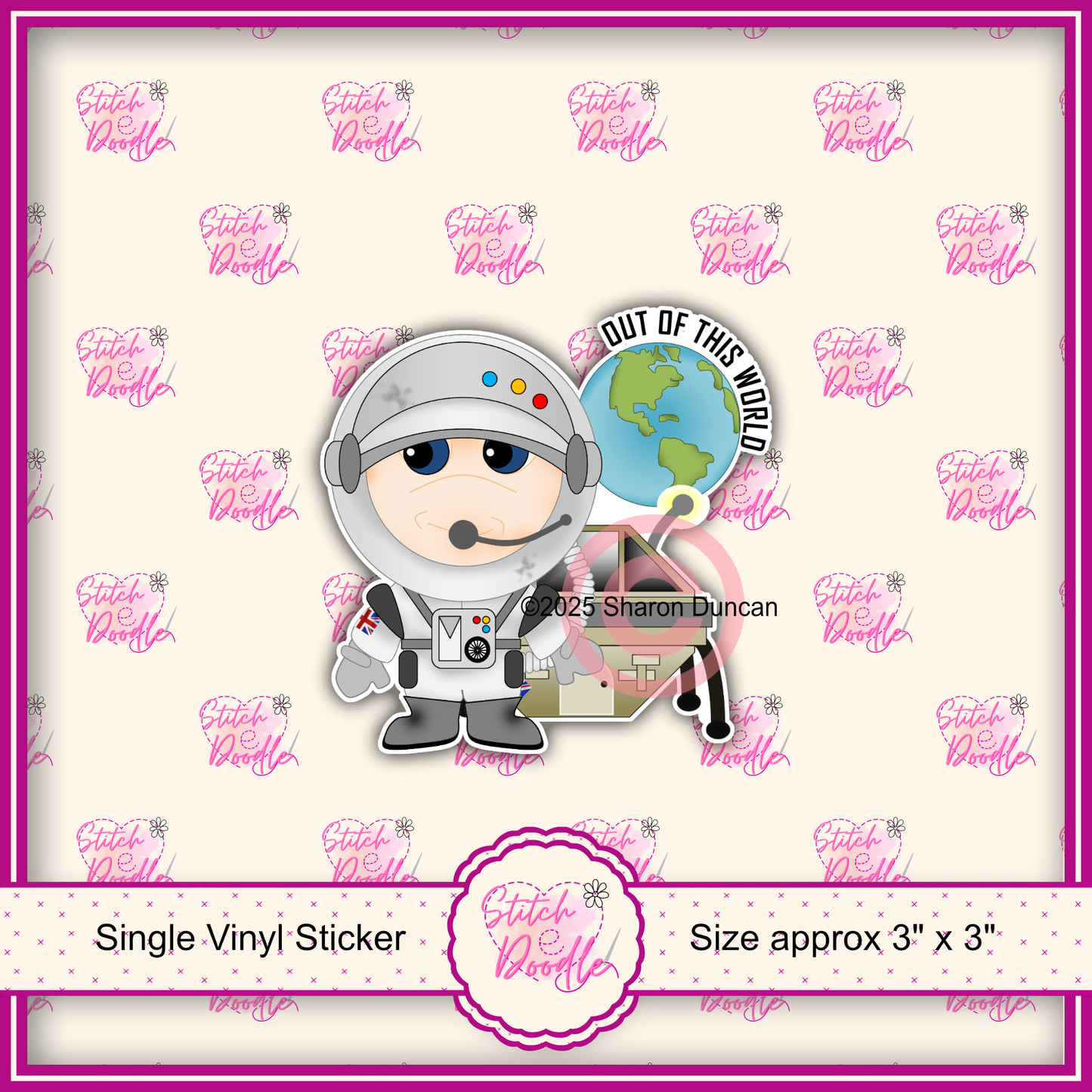 XL Single Sticker - Dinky Dudes Character Sticker - Out of this world - Spaceman