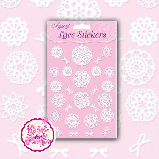 Delicate Lace Stickers - Doilies and Bows - Assorted designs