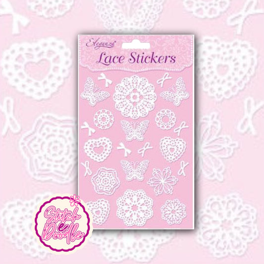 Delicate Lace Stickers - Doilies and Butterflies - Assorted designs