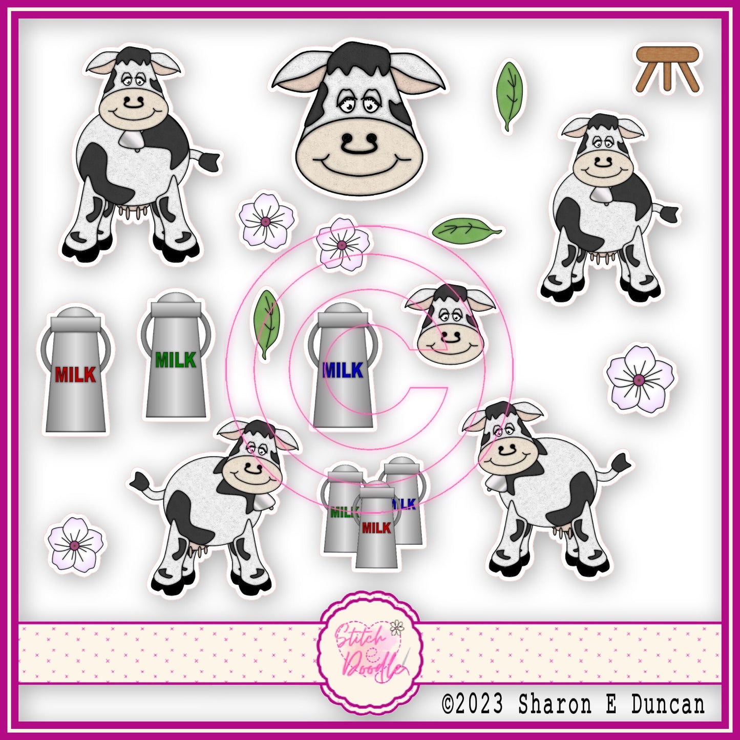 MOO COW Glossy Vinyl Sticker Pack. 17 stickers per pack. Cute, Fun and Durable. Decorate journals, planners & more..