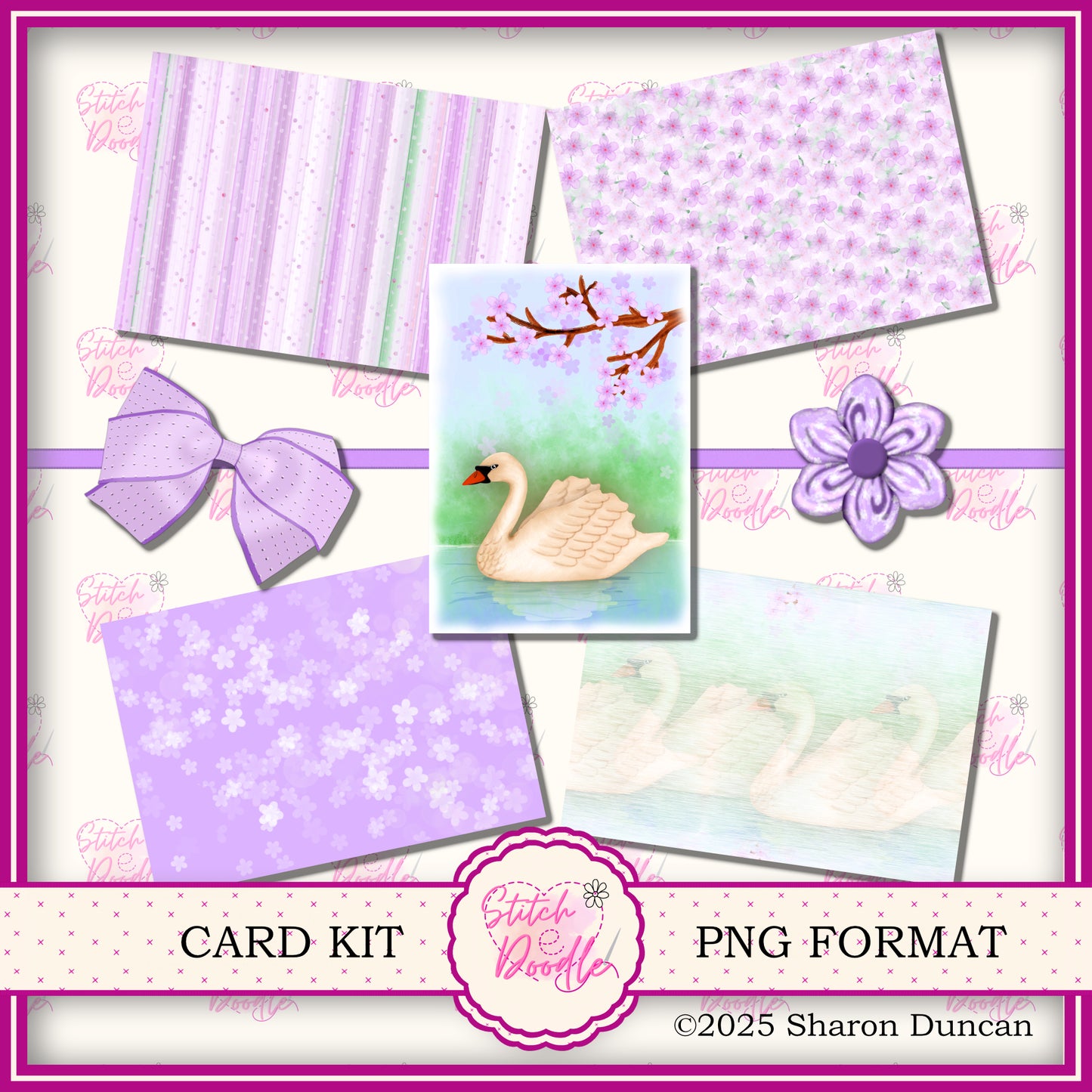 Swan Paper Craft Kit: 32 Piece Card Making Kit (Digital Download)