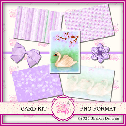 Swan Paper Craft Kit: 32 Piece Card Making Kit (Digital Download)
