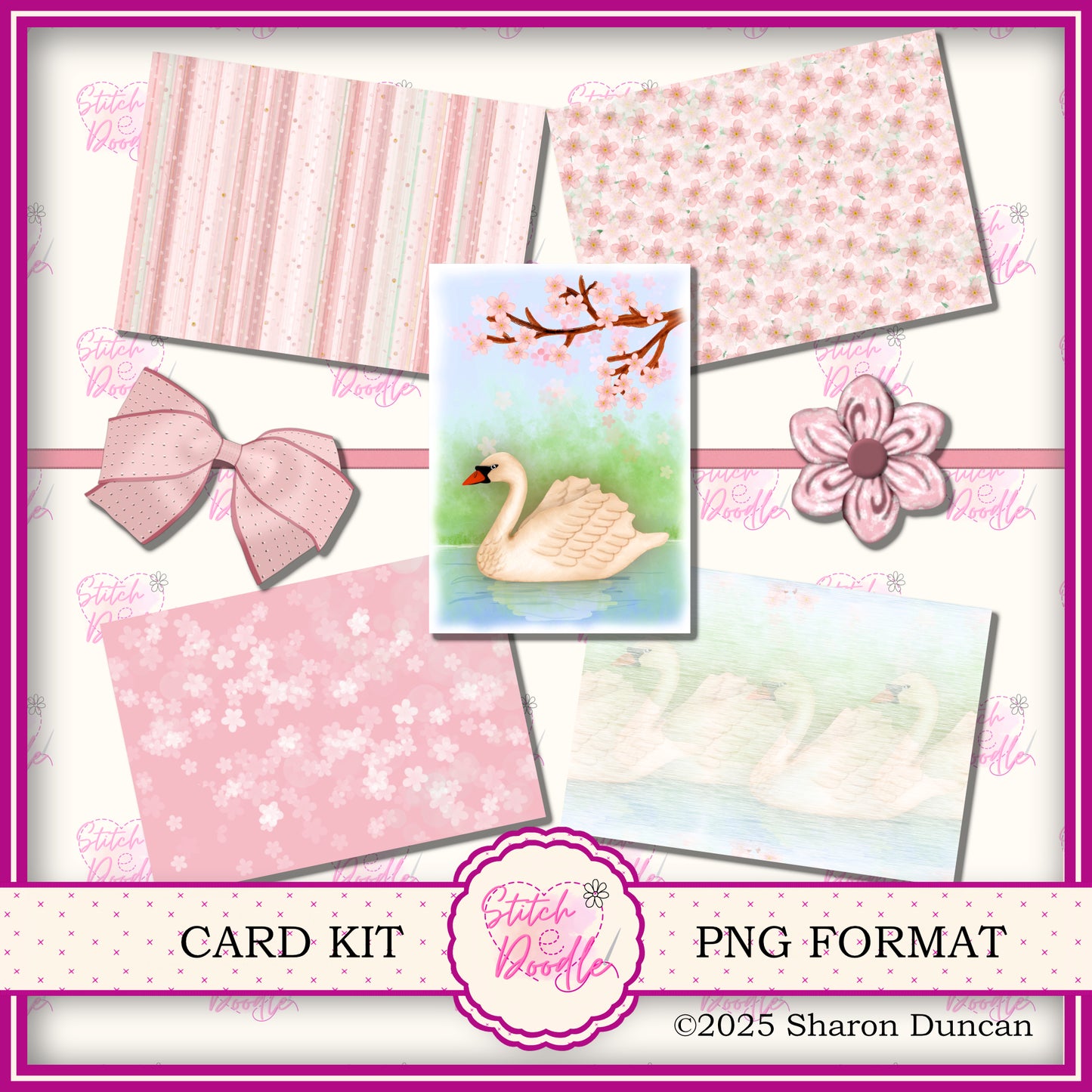 Swan Paper Craft Kit: 32 Piece Card Making Kit (Digital Download)