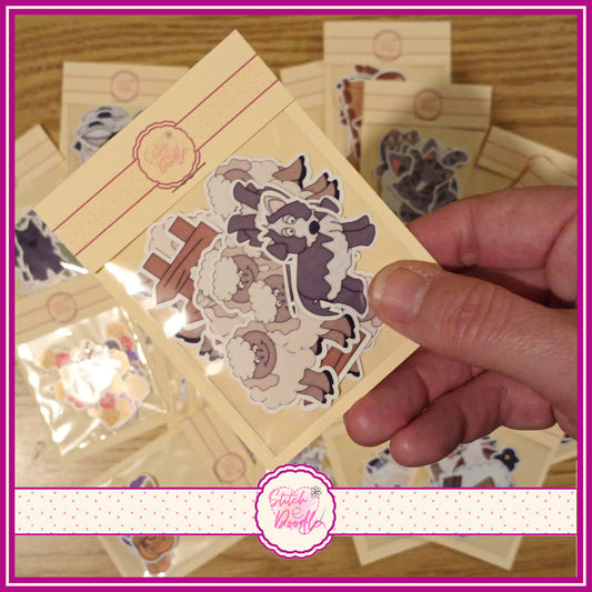 TEAMWORK SHEEP Glossy Vinyl Sticker Packs. 18 stickers per pack. Cute, Cuddly and Durable. Decorate journals, planners & more.