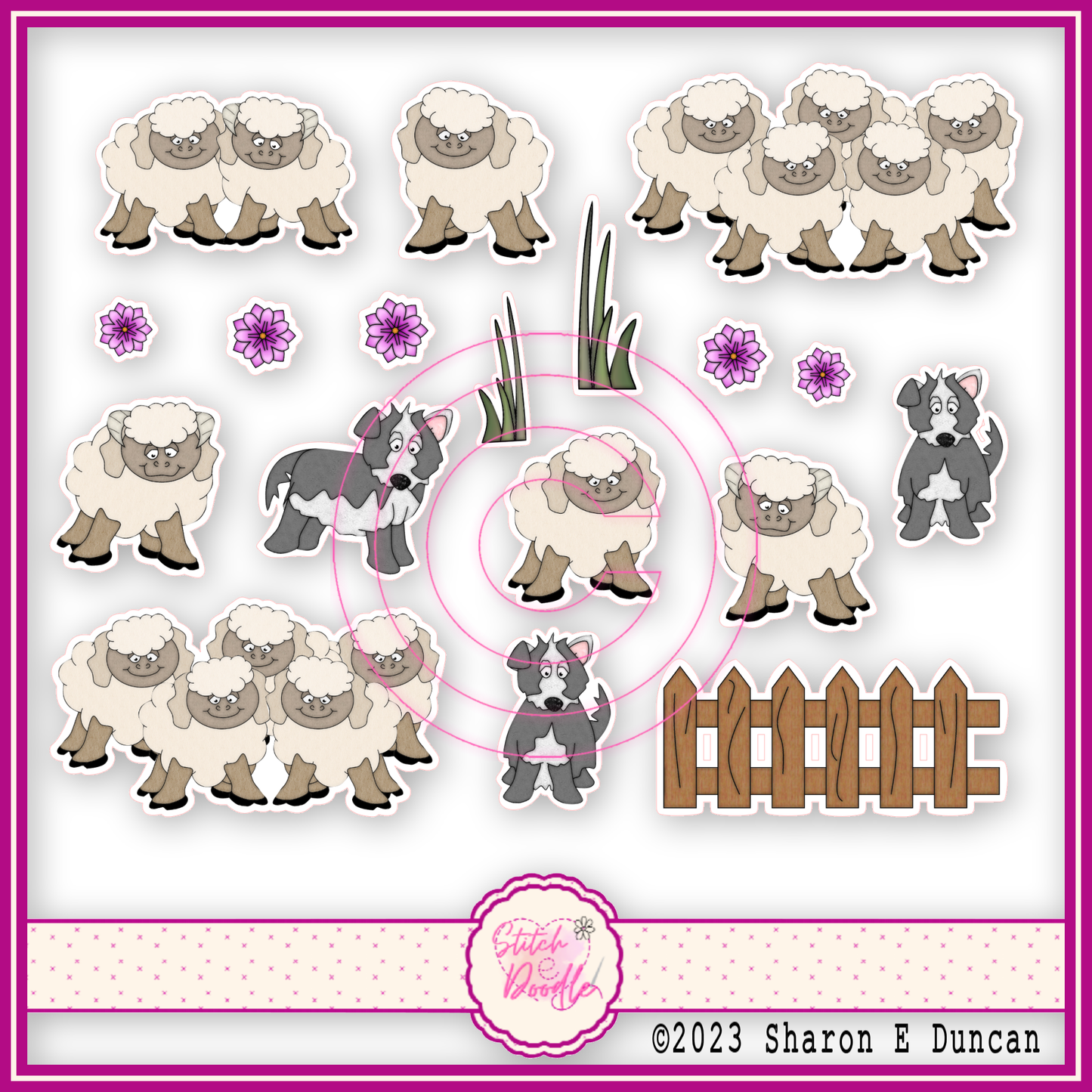 TEAMWORK SHEEP Glossy Vinyl Sticker Packs. 18 stickers per pack. Cute, Cuddly and Durable. Decorate journals, planners & more.