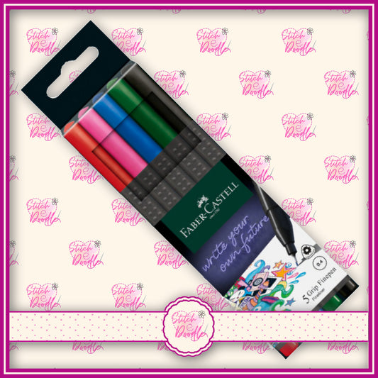Faber-Castell Fineliner Pen Set - 5 pens - Basic Colours
