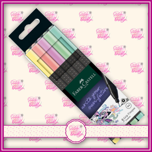 Faber-Castell Fineliner Pen Set - 5 pens - Pastel Colours