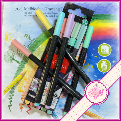 Faber-Castell Fineliner Pen Set - 5 pens - Pastel Colours