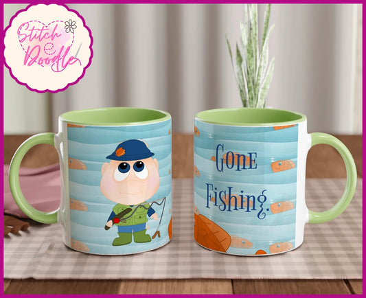 'Gone Fishing' 11oz Ceramic Mug – Perfect for Fishing Trips