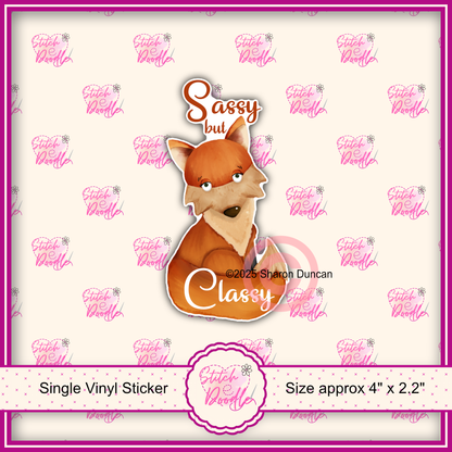 XL Single Sticker - Sassy but Classy - Fox