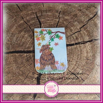 Magnetic Bookmark - Large magnet - Hamish in Autumn Leaves