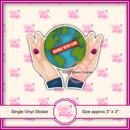 XL Single Sticker - Holding on Inspirational Sticker - Earth