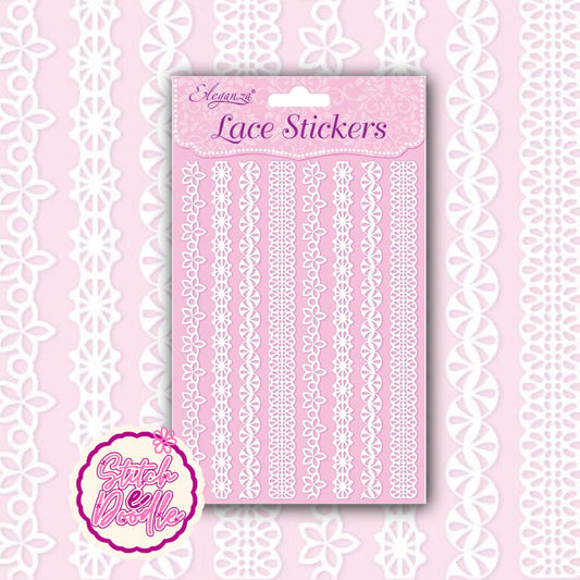 Delicate Lace Stickers - Floral Borders - 17 cm long