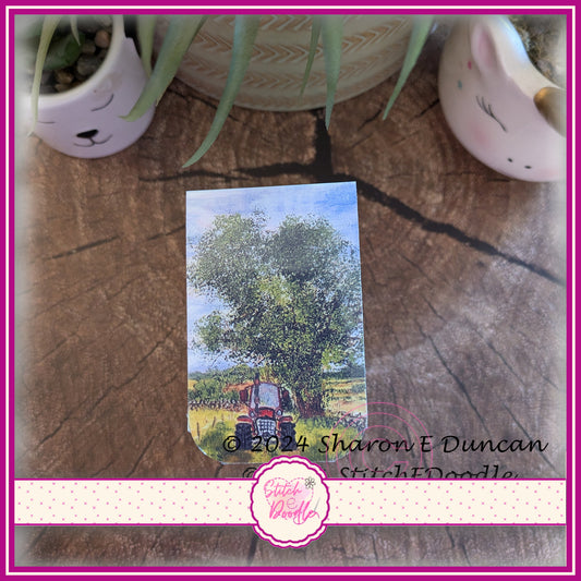 Little Red Tractor Magnetic Bookmarks.  Original Painting by Ken Duncan