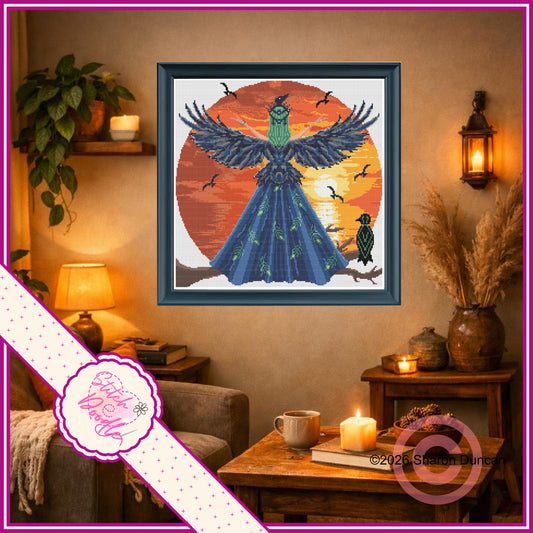 Twilight Raven - Shaped Cross Stitch - 120gsm Paper Chart Pack