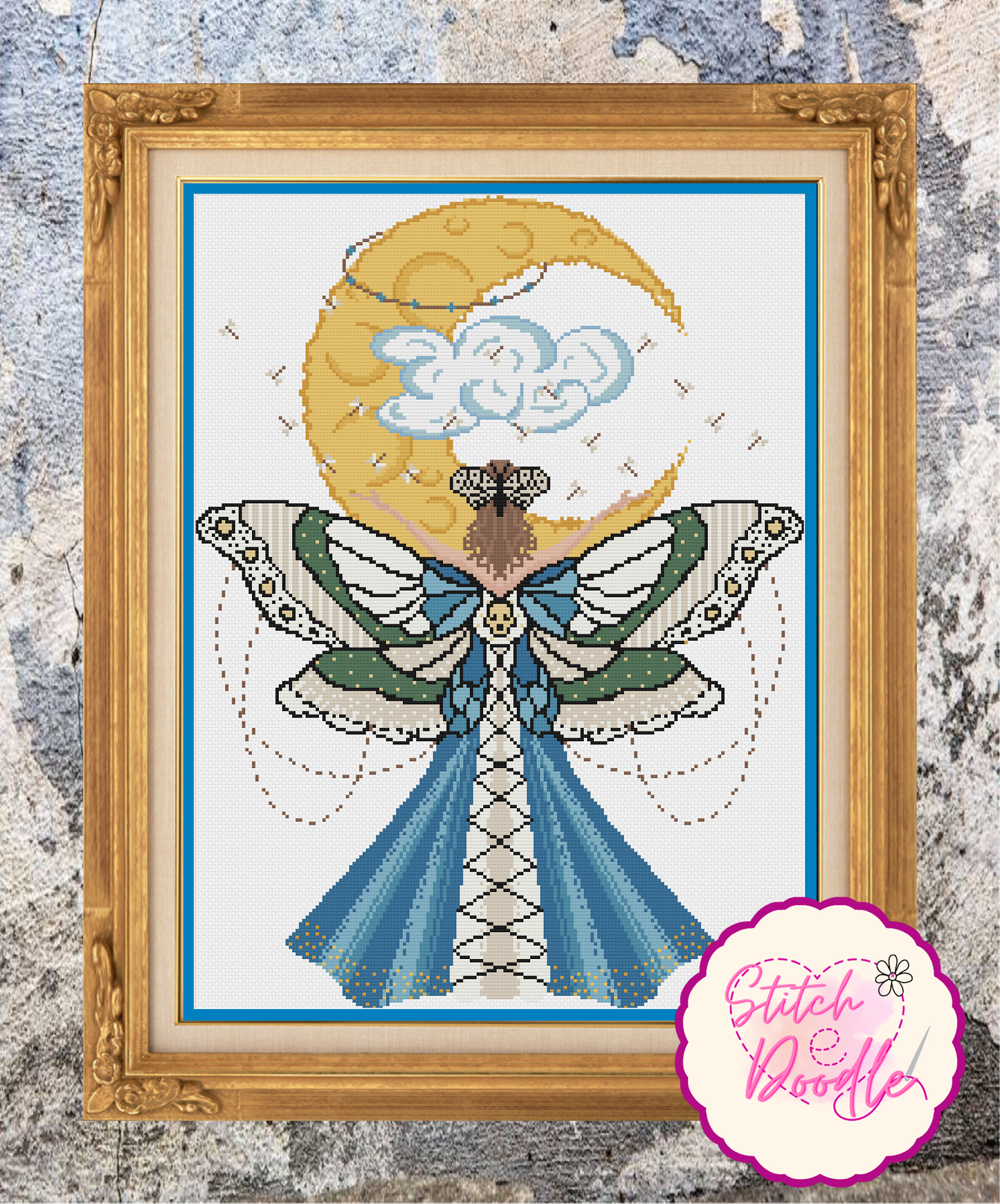 Commanding the Skies Blue Moth Maiden - Digital Download