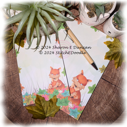 Adorable Autumn Fox A5 Notepad - 50 sheets un-coated 100 gsm paper