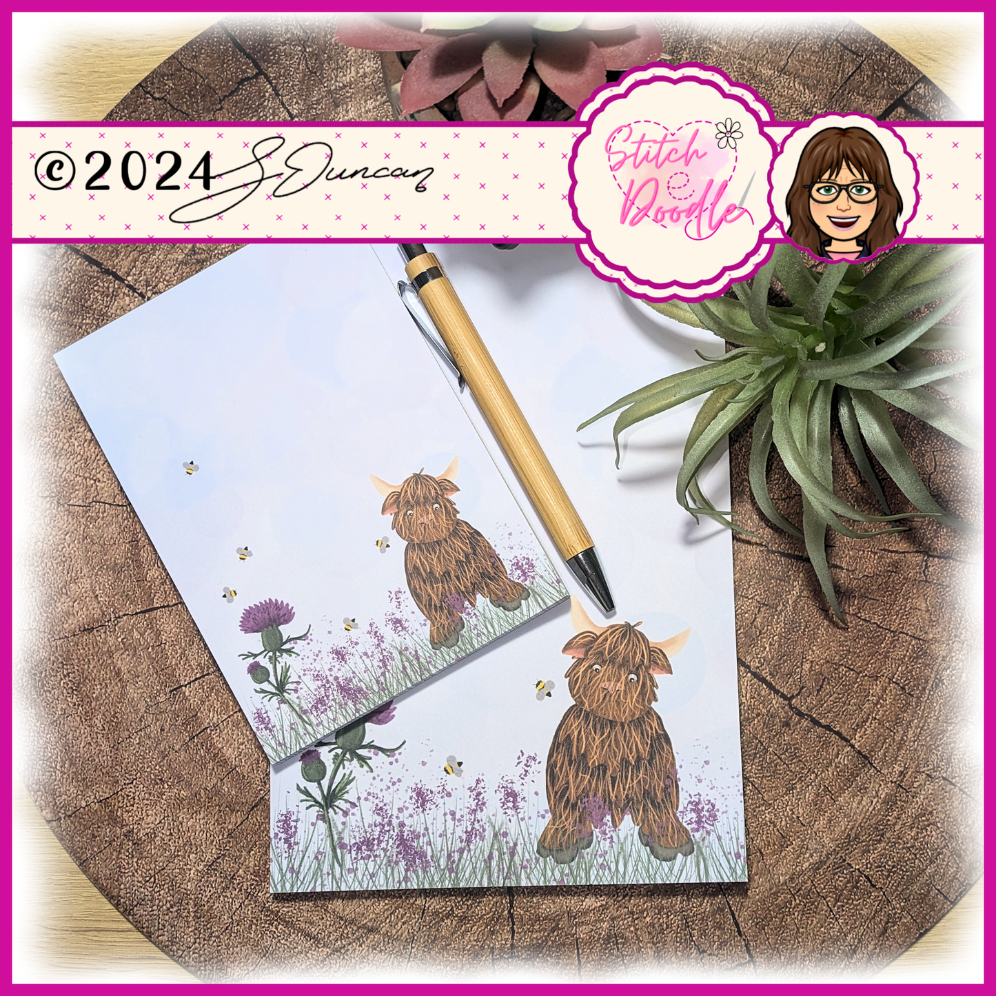 Highland Hamish A6 Notepad - 50 sheets un-coated 100 gsm paper