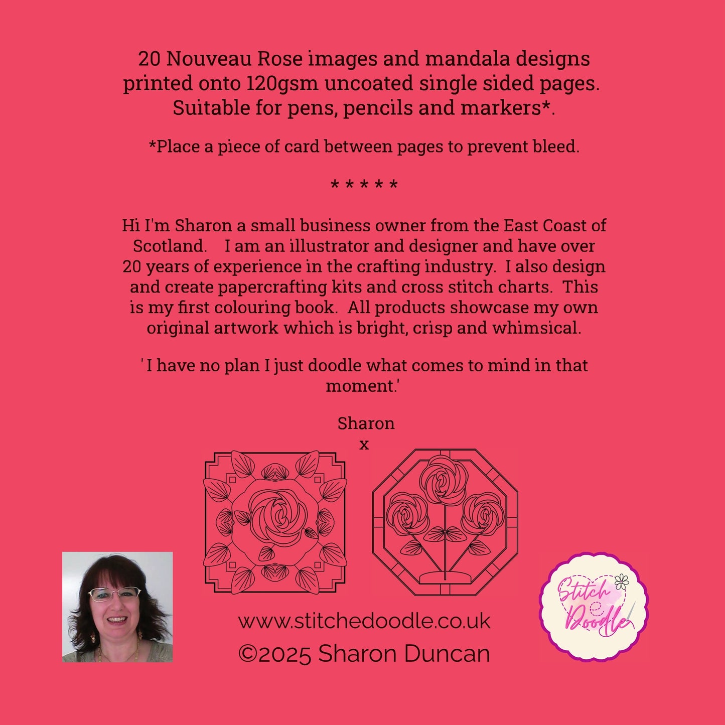 BUY ONE GET ONE HALF PRICE Mindful Mandalas and Nouveau Rose colouring books