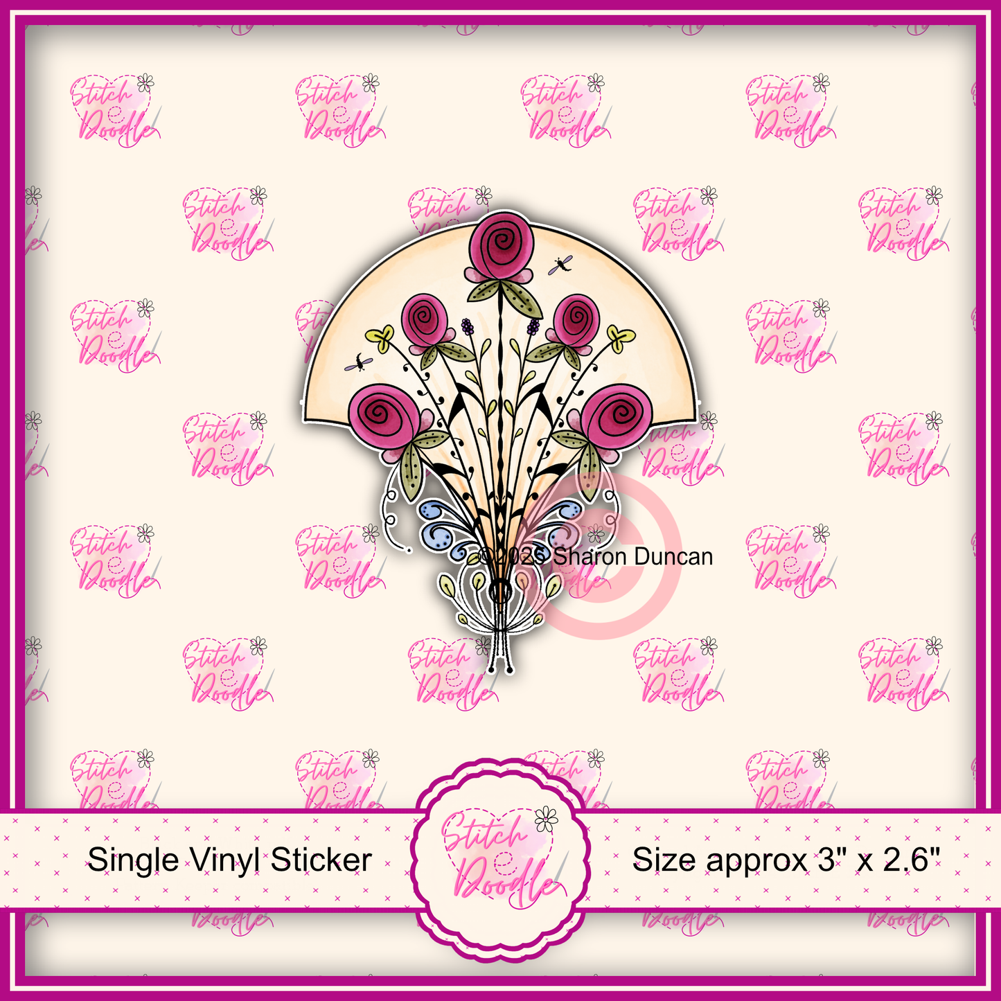 XL Single Sticker - Nouveau Rose Bouquet - Glossy