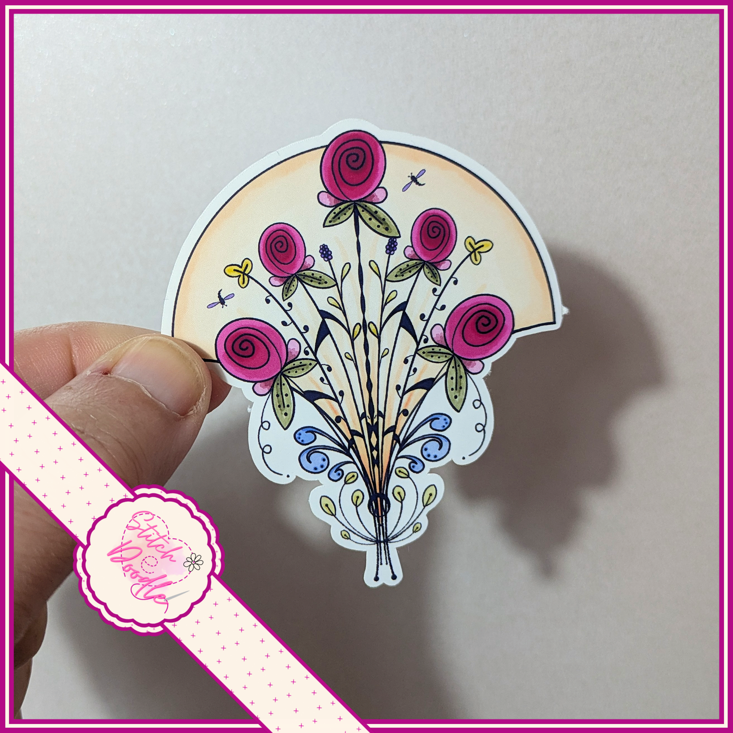 XL Single Sticker - Nouveau Rose Bouquet - Glossy
