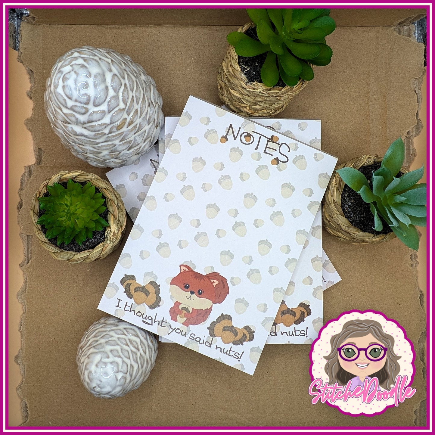 The Nutty Nook A6 Notepad - 50 sheets un-coated 120 gsm paper