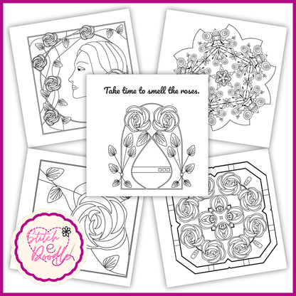 BUY ONE GET ONE HALF PRICE Mindful Mandalas and Nouveau Rose colouring books