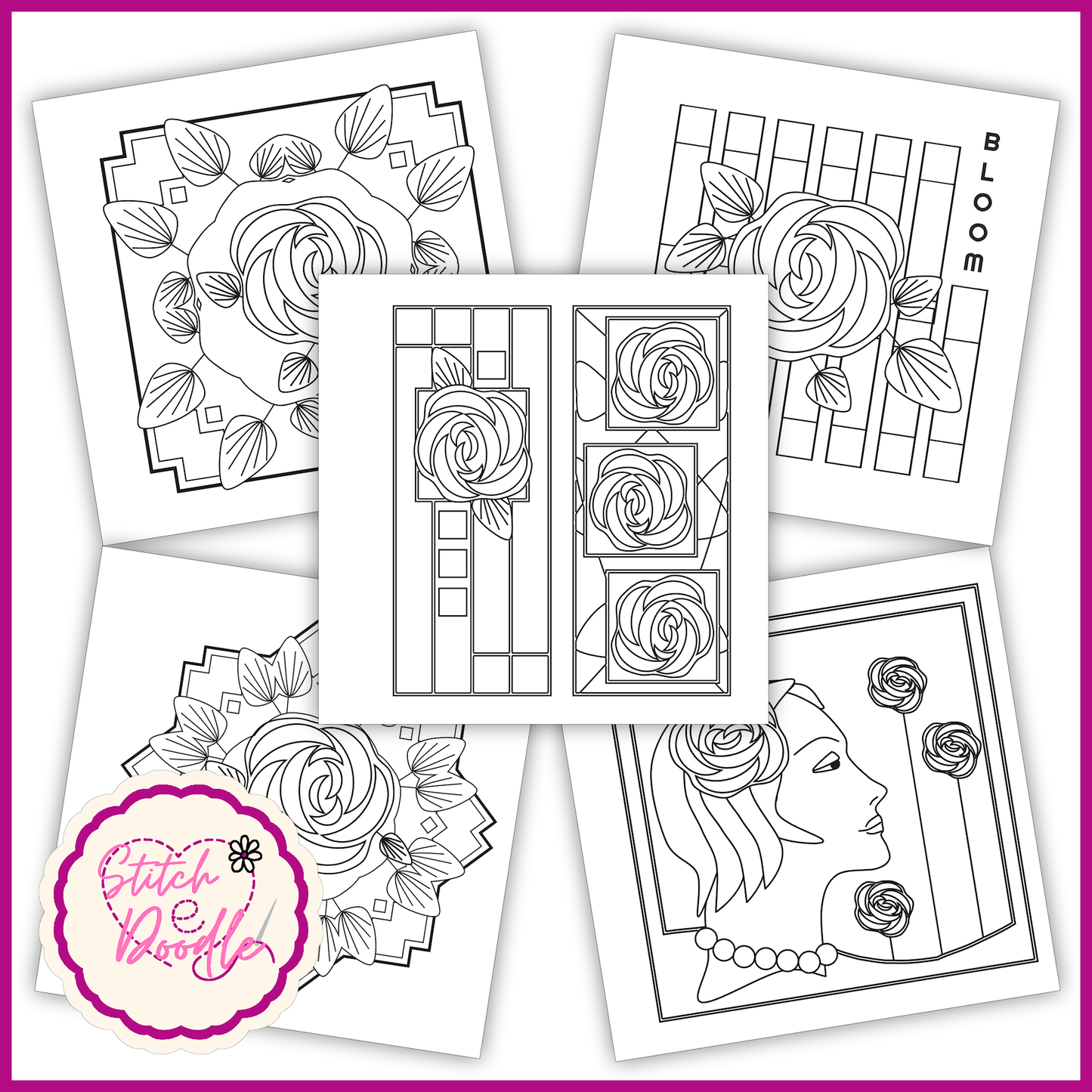 BUY ONE GET ONE HALF PRICE Mindful Mandalas and Nouveau Rose colouring books