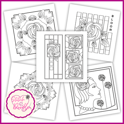 BUY ONE GET ONE HALF PRICE Mindful Mandalas and Nouveau Rose colouring books