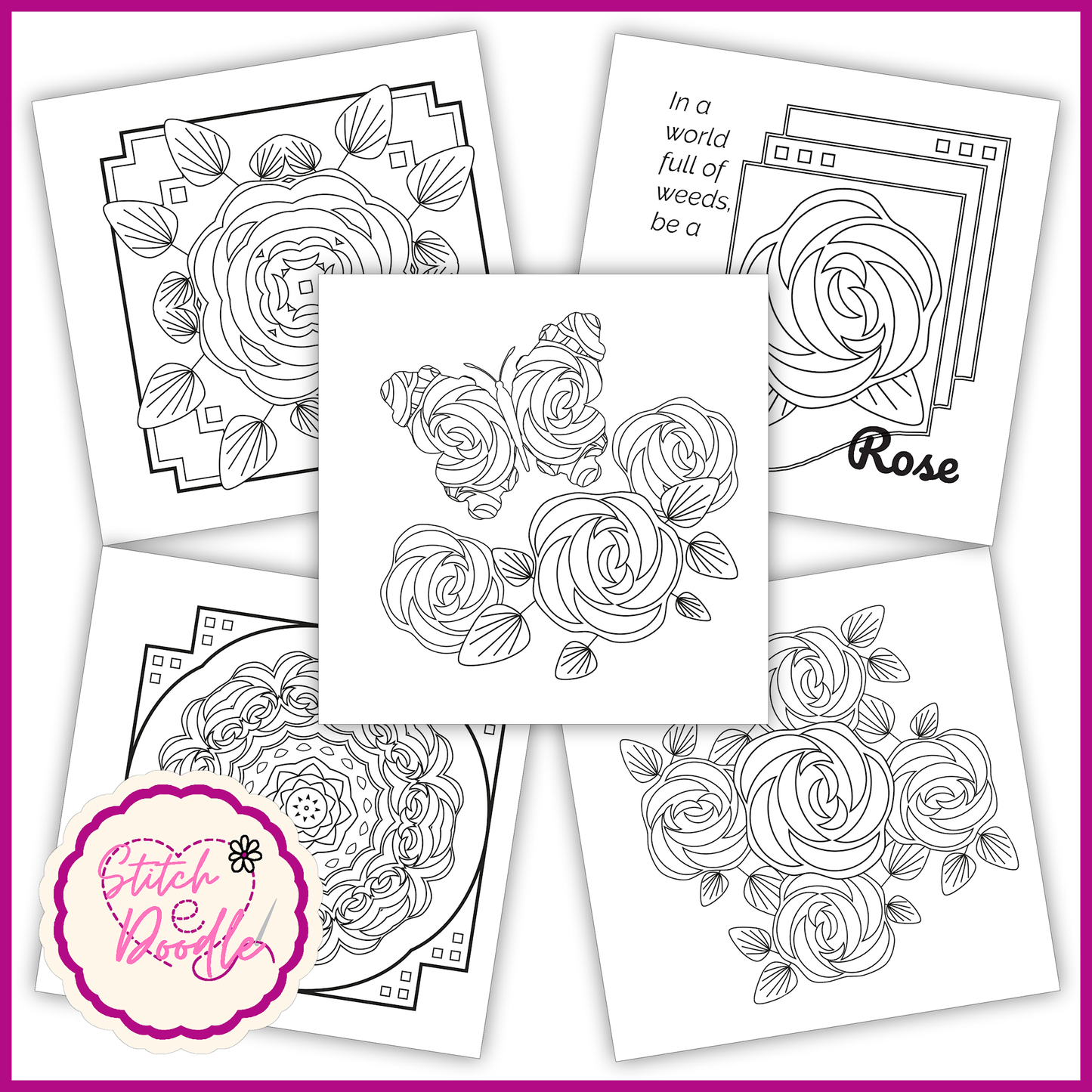 BUY ONE GET ONE HALF PRICE Mindful Mandalas and Nouveau Rose colouring books