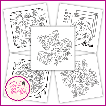 BUY ONE GET ONE HALF PRICE Mindful Mandalas and Nouveau Rose colouring books