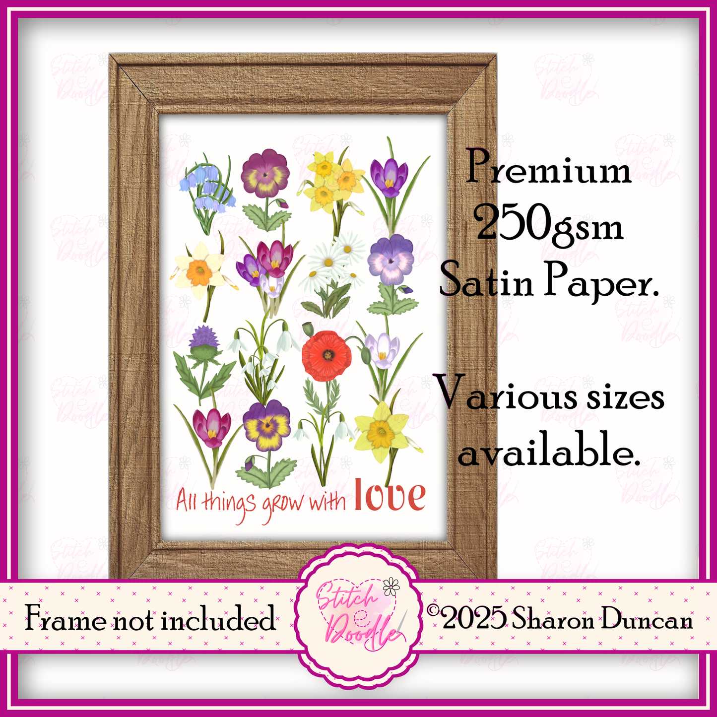 Inspirational Art Print - All Things Grow With Love