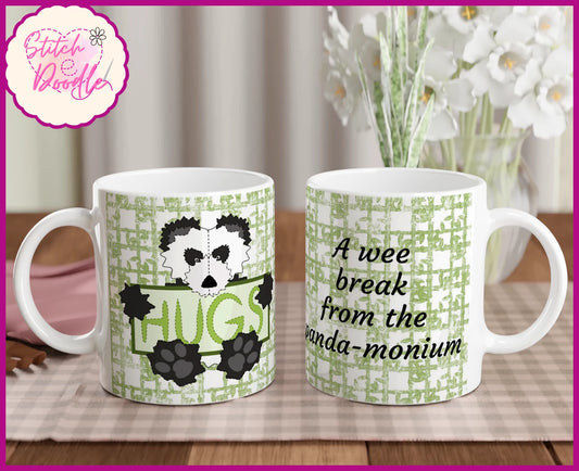 'A Wee Break from the Panda-Monium' 11oz Ceramic Mug – perfect tea break mug
