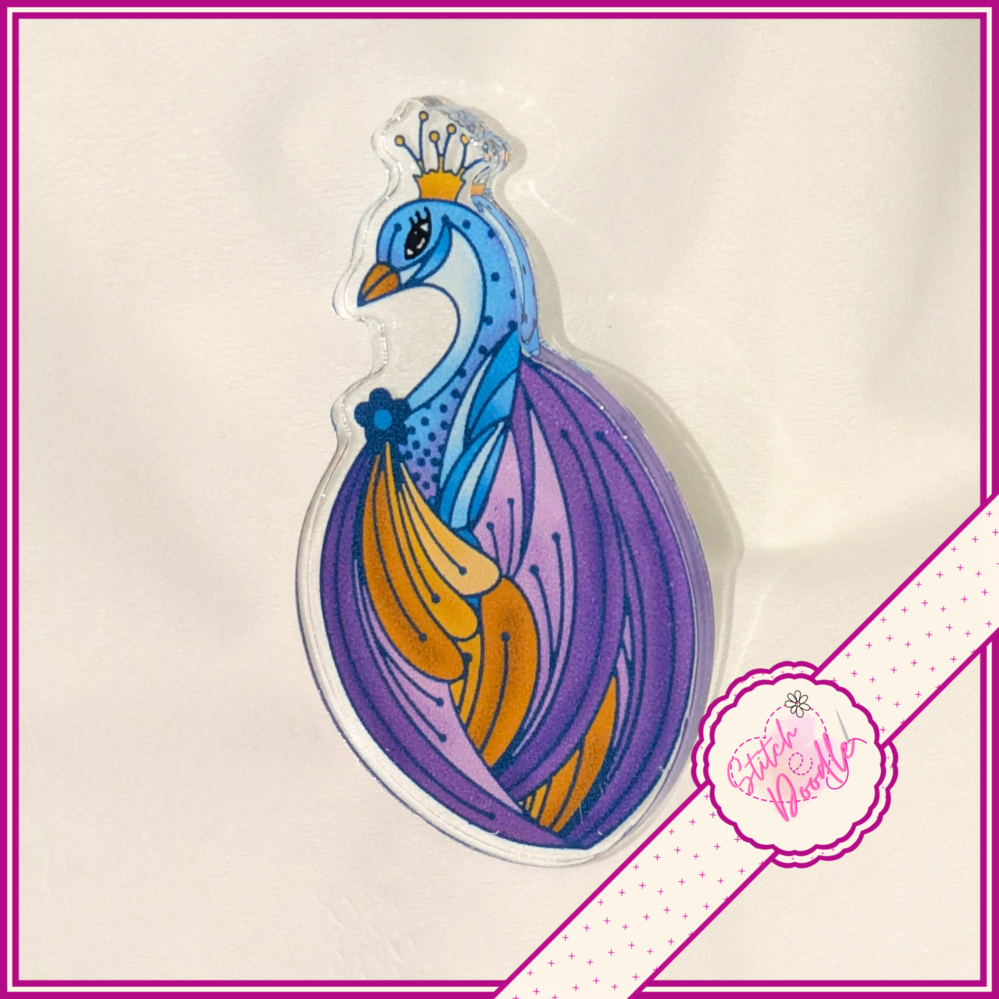 Peacock Collectible Acrylic Pin.  HALF PRICE