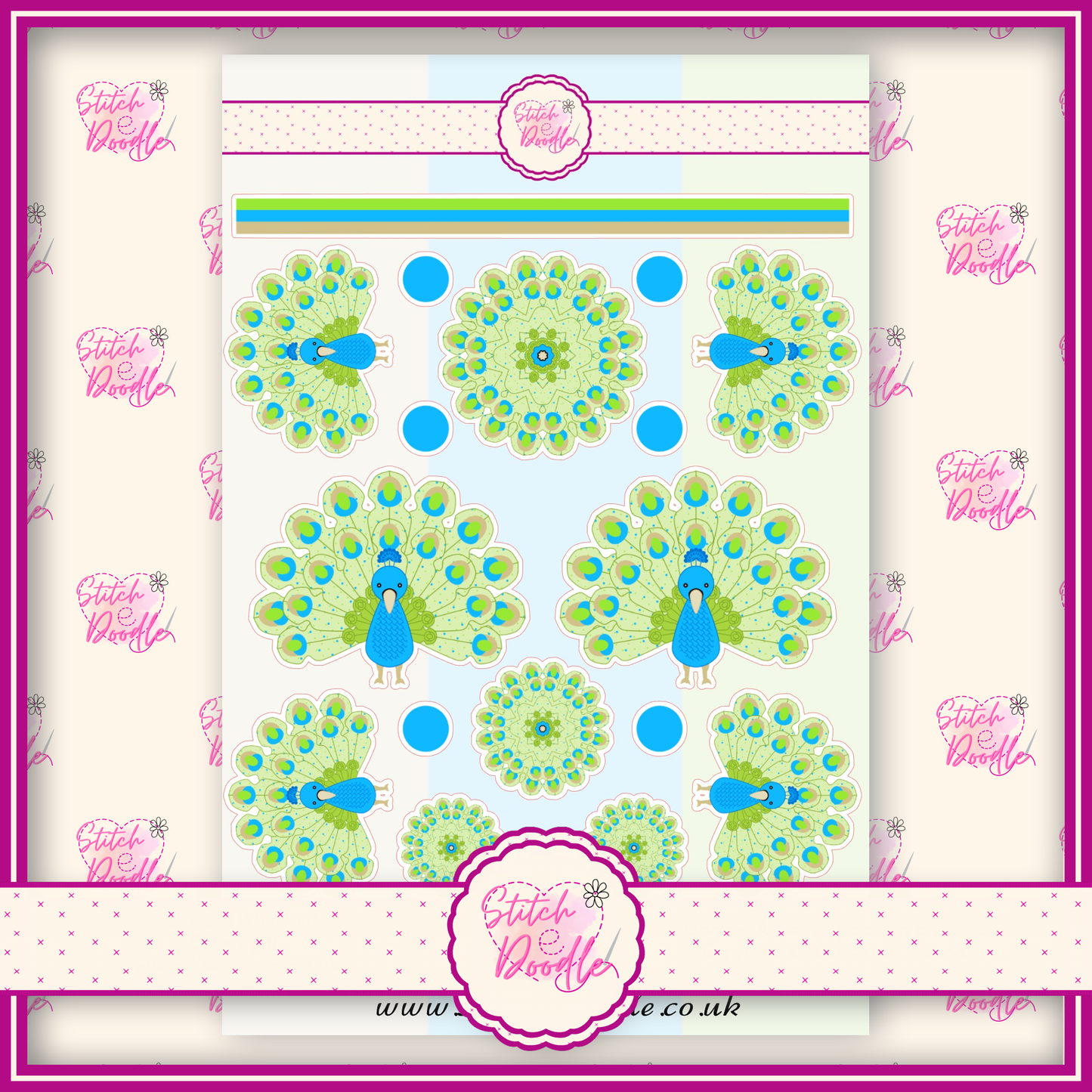 Sticker Sheet - Proud Peacock - 19 stickers