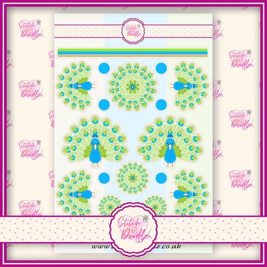 Sticker Sheet - Proud Peacock - 19 stickers