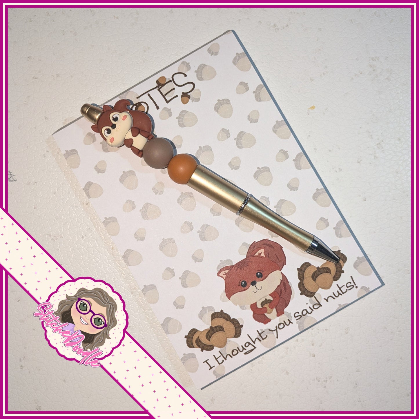 Nutty Nook Squirrel Handmade Beaded Pen- Ideal Gift