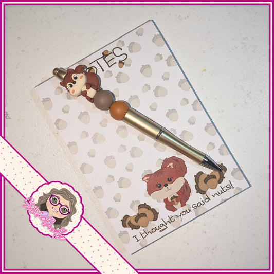 Nutty Nook Squirrel Handmade Beaded Pen with Tassel- Ideal Gift