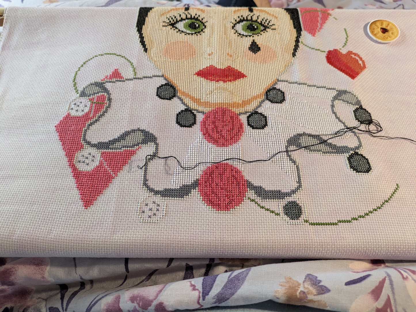 Colourful Pierrot Style Clown - Digital Download PDF and Patternkeeper