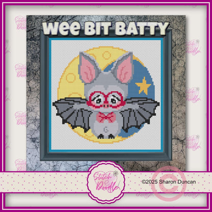 Too Cute To Spook Wee Bit Batty Front and Back - 2 charts - Digital Download