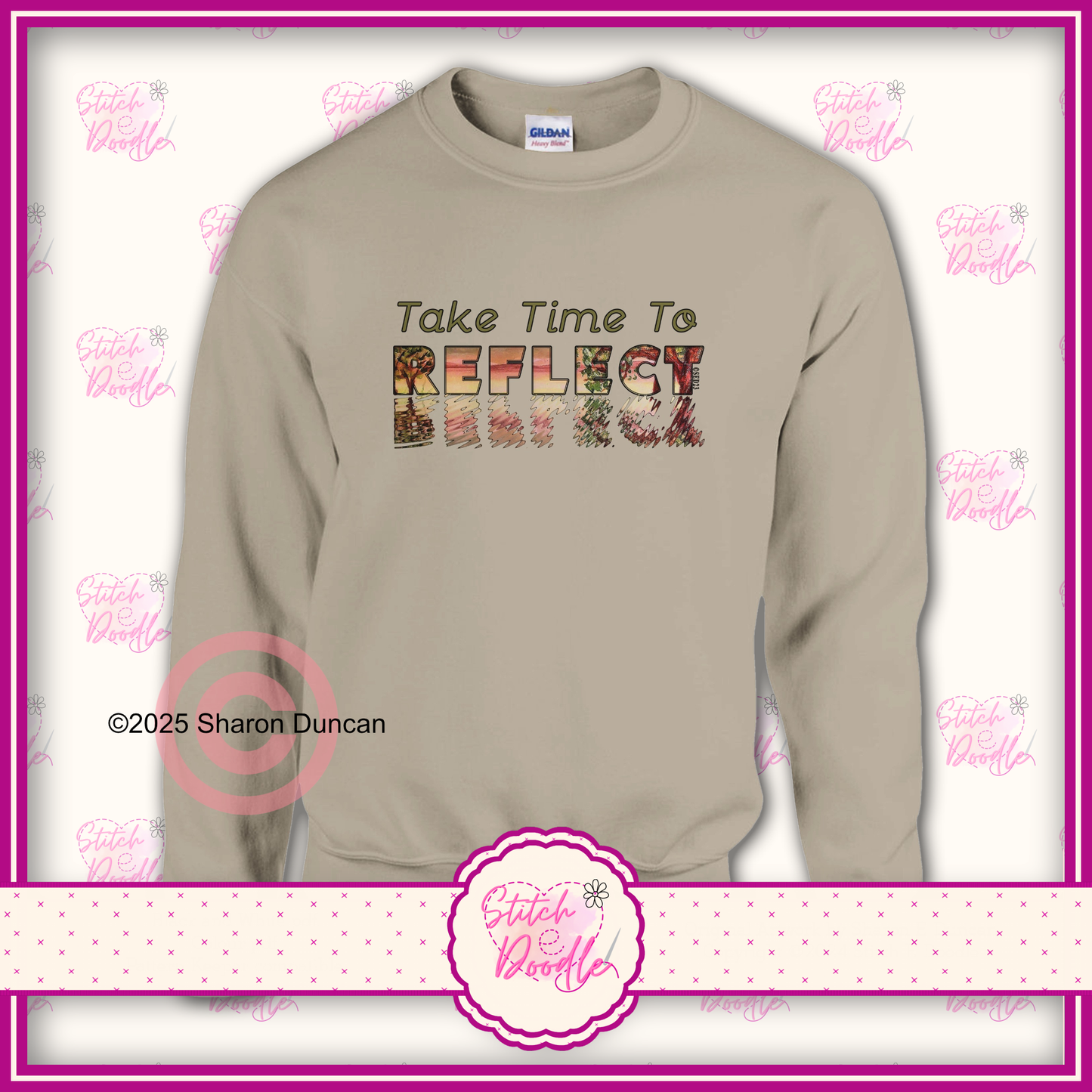 'Take time to reflect' Classic Unisex Crewneck Sweatshirt.  S to 4XL