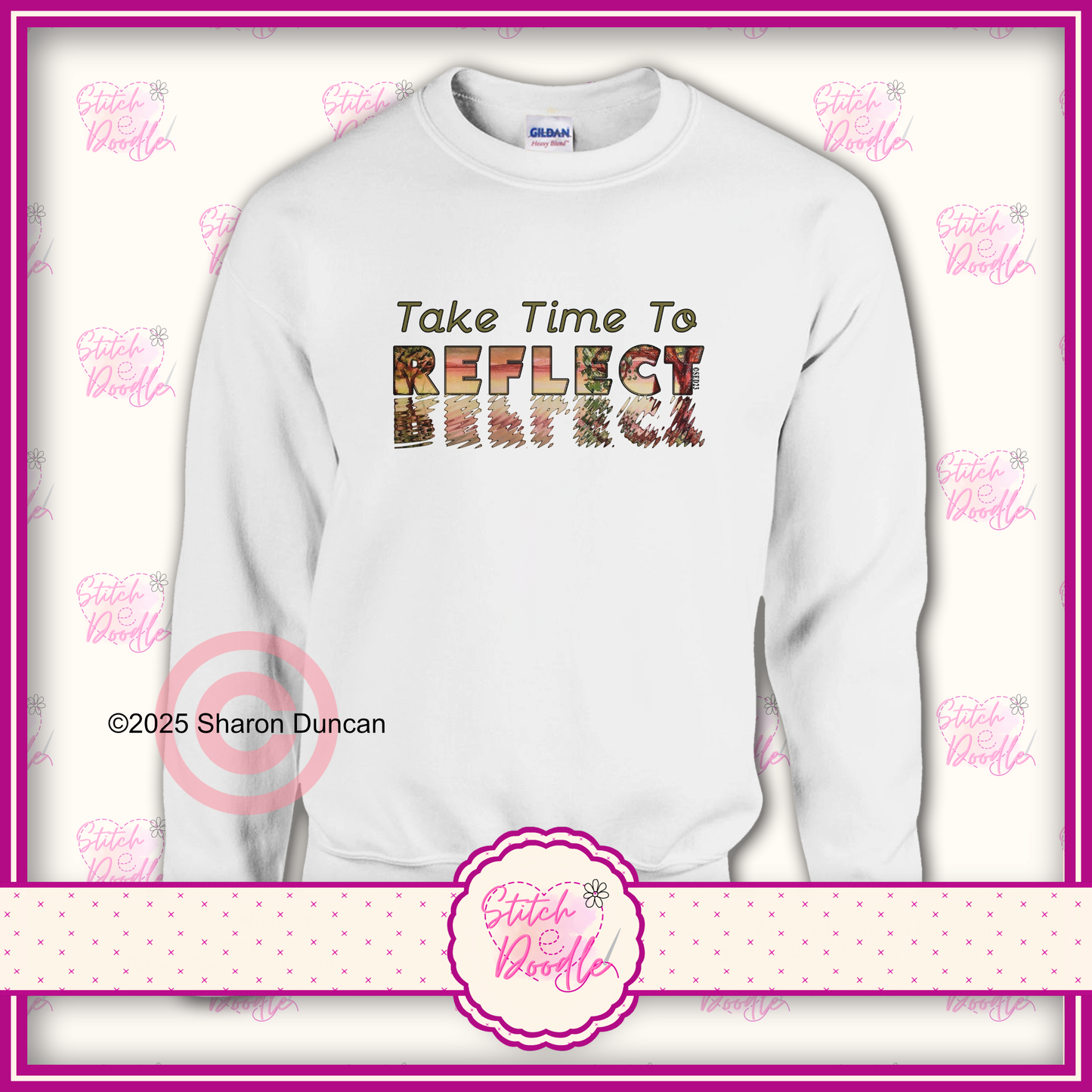 'Take time to reflect' Classic Unisex Crewneck Sweatshirt.  S to 4XL