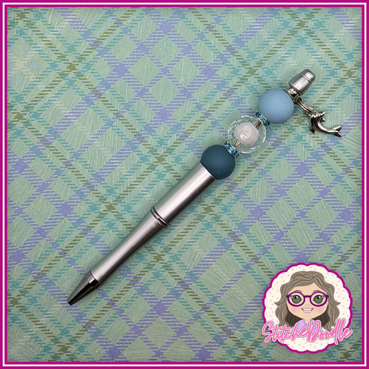 Ride the Waves Handmade Beaded Pen with Dolphin Charm  - Ideal Gift