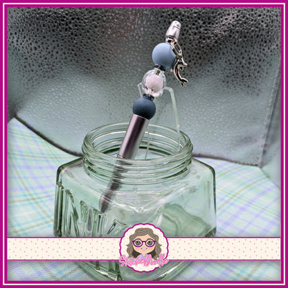 Ride the Waves Handmade Beaded Pen with Dolphin Charm  - Ideal Gift