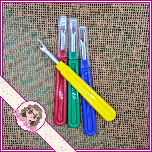 Large seam rippers with point cover - Ideal for frogging mishaps - Assorted colours