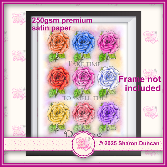 Motivational Art Print - Take Time to Smell the Roses