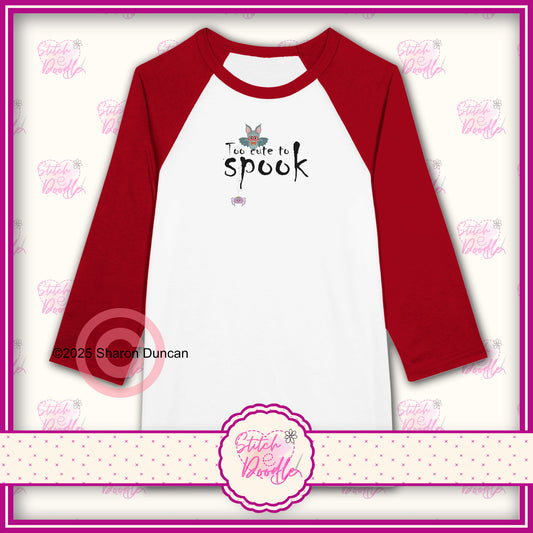 Too Cute To Spook - Unisex 3/4 sleeve Raglan T-shirt