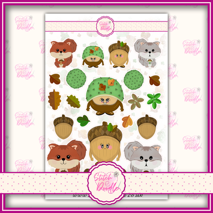 Sticker Sheet - The Nutty Nook - 22 stickers
