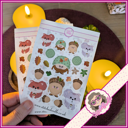 Sticker Sheet - The Nutty Nook - 22 stickers